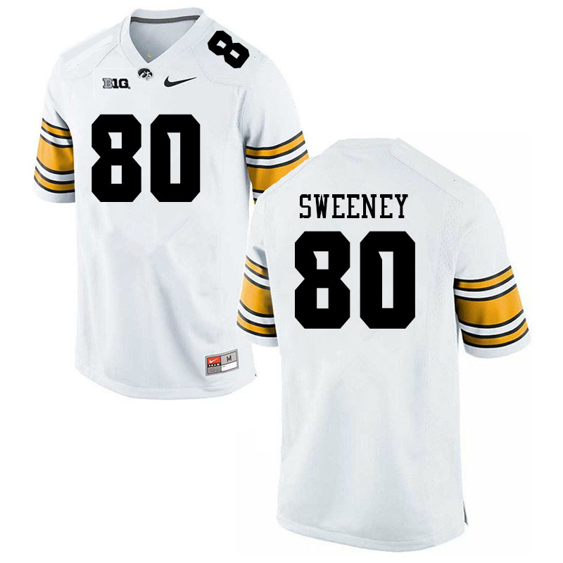 Men #80 Brennan Sweeney Iowa Hawkeyes College Football Jerseys Sale-White